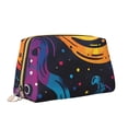 thumbnail image 2 of Picia Playful Ghosts Night Sky Print Leather Makeup Bag Make Up Bag Travel Toiletry Bag for Her Girlfriend Teacher Teen Girl Gifts, 2 of 8