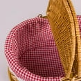 Large Wicker Picnic Basket with Lid and Handle Sturdy Woven Body with
