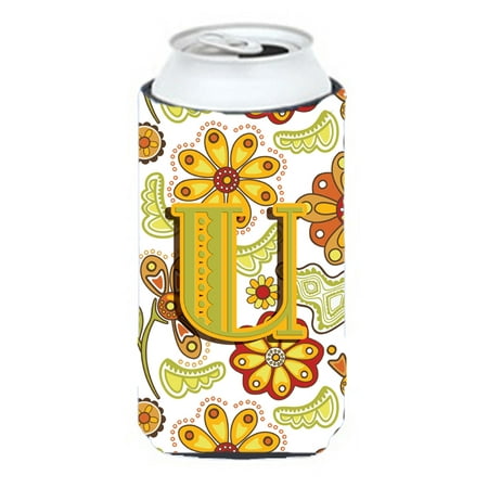 

Caroline s Treasures CJ2003-UTBC Letter U Floral Mustard and Green Tall Boy Hugger Tall Boy multicolor