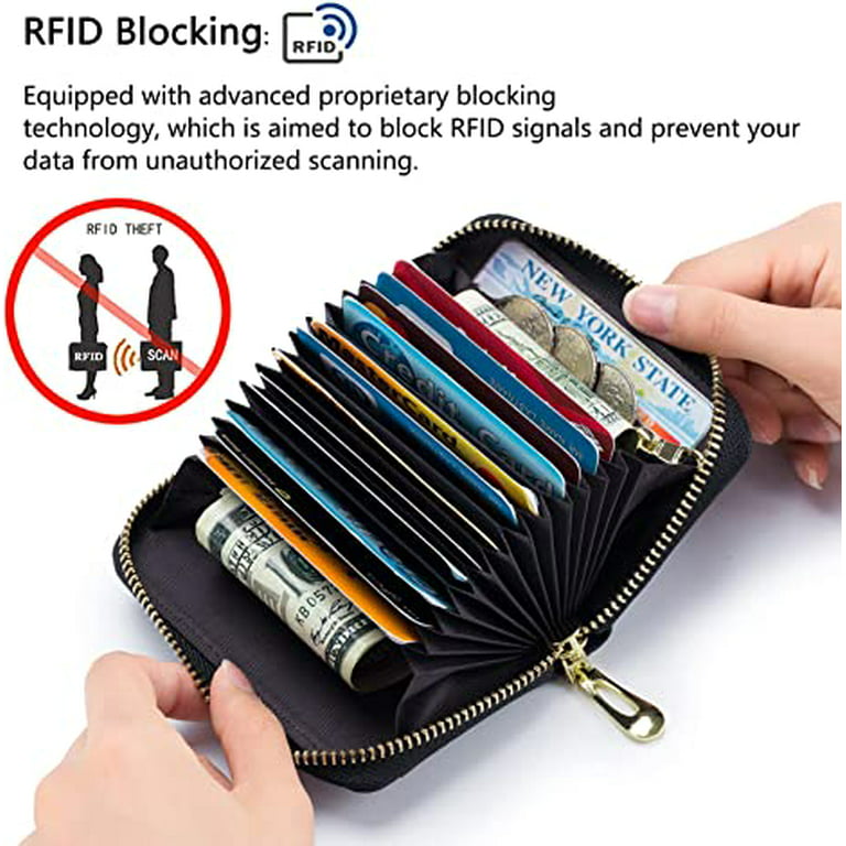 Anti-RFID Scanning Card Holder Blocking Hard Case Wallet,Black