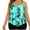 Green, variant on BRGZLK Women Plus Size Tankini Sets Summer Fashion Hawaiian Print Tummy Control Ruffled Flounce Swimwear with Solid Color Shorts Two Piece Bathing Suit Black XL