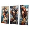 thumbnail image 3 of Designart "Roaming Free Women of Wild Spirit II" Fashion Woman Wall Art Set Of 3 - Glam Blue Gallery Set For Office Decor, 3 of 6