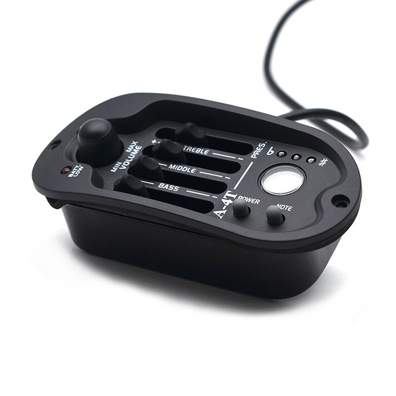 LeeQinersw Acoustic Guitar Pickup Preamp System 4 Band Equalizer Tuner ABS Durable with XLR