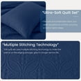 thumbnail image 2 of Quilt Set Queen Size - Lightweight Quilts Summer Bedspreads for All Season 3 Piece (1 Quilt, 2 Pillow Shams) - Navy Blue, 2 of 7