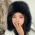 thumbnail image 4 of harmtty Lei Feng Hat Solid Color Imitation Fox Fur Skiing Hat Autumn Winter Women Warm Hat Outdoor Activities Accessories, 4 of 8