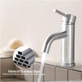 thumbnail image 6 of JERFIT Modern Single Hole Bathroom Sink Faucet in Brushed Nickel, Water-Saving 1.2 GPM, High Arc Spout with Aerator, Easy Install for Vanity, 6 of 8