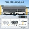 thumbnail image 6 of Hoteel Pop-Up Canopy 10x30 Instant Carport Tent with 3 Removable Sidewalls, Heavy-Duty Waterproof 2000mm+&UPF 50+ for Weddings, Parties, Markets with 4 Ropes & 4 Sandbags, Gray, 6 of 8