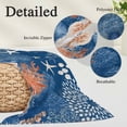 thumbnail image 3 of Orange Navy Blue Coral Throw Pillow Covers, Summer Beach Coastal Ocean Starfish Soft Breathable Pillow Cases with Zipper for Sleeping, Toddler Pillowcases for Couch Bed Sofa Chair 12x20 Inches, 3 of 9