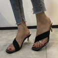 thumbnail image 2 of VerPetridure Women's Sandals Summer Casual Big Size Square Toe Open Toe Crystal Heel Sandals, 2 of 3