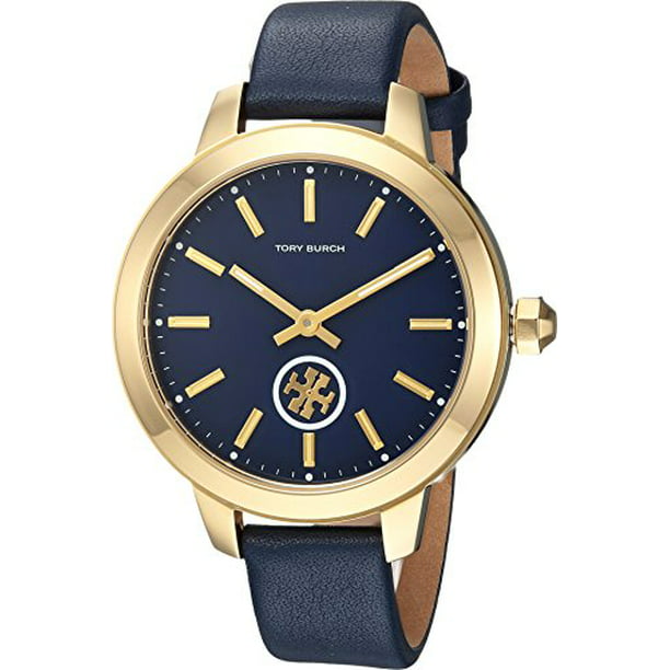 Tory Burch Collins Leather Watch Blue - Tbw1203 One Size 
