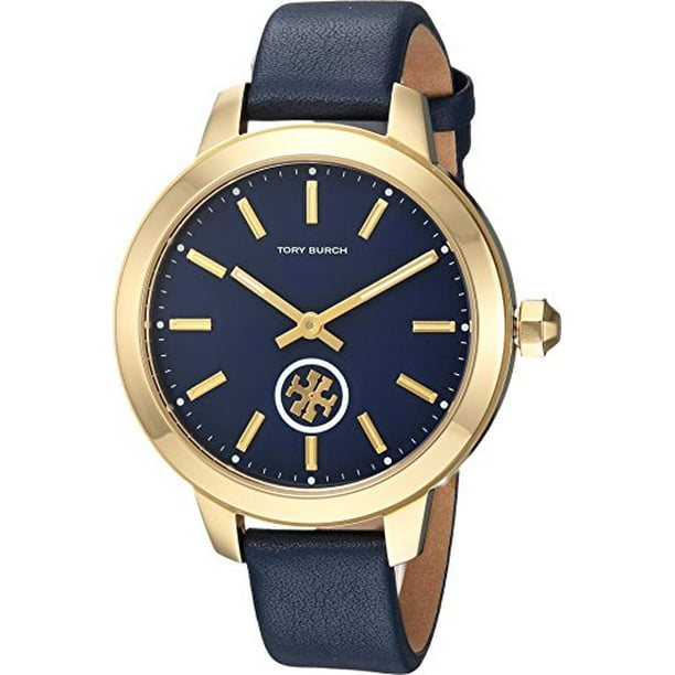 Tory Burch Collins Leather Watch Blue - Tbw1203 One Size 