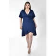 thumbnail image 4 of Vestido envolvente Roman Fashion /Tallas Extras, 2-4211 (Azul marino) azul marino 36, 4 of 5