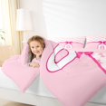 thumbnail image 3 of Erosebridal Pink Bow Letter O Twin Comforter Sets for Girls, Cute Princess Bowknot Bedding Set, Pink Reversible, 2 Pieces, 3 of 6