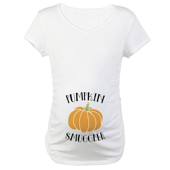 CafePress - Pumpkin Smuggler Maternity T Shirt - Cotton Maternity T-shirt, Cute & Funny Pregnancy Tee