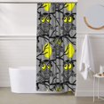 thumbnail image 6 of Shower Curtain, Moon Owl - Gray Waterproof Fabric Plastic Shower Curtain, Drying Fast Bathroom Curtain with 9 Buttonholes, Ruffle Shower Curtain 60x72in, 6 of 8