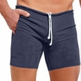 thumbnail image 2 of Shorts for Men Summer Plus Size Solid Color Elastic Waist Drawstring Short Pants Men's Beach Casual Shorts Swimming Trunks, 2 of 6
