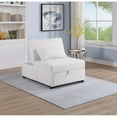 thumbnail image 3 of Miekor Furniture Contemporary White Color Sleeper Sofa Chair Pillow Plush Tufted Seat 1pc Convertible Sofa Sherpa Fabric Couch B5A7211, 3 of 12