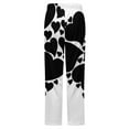 thumbnail image 6 of Black Love Heart Pattern Winter Female Pants Flannel High Waist Women Pants Lady Warm Straight Leg Plush Trousers, 6 of 7
