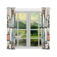 thumbnail image 3 of BSDHOME Funny Labyrinth Window Curtain Kitchen Curtain 26x39 inches (Two Pieces), 3 of 3