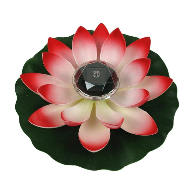 Floating Lotus Lights Floating Solar Lotus Lamp Garden Lamp Realistic Artificial Red