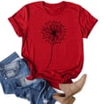 thumbnail image 4 of Dandelion Print Women Summer Plus Size Casual T-Shirt Short Sleeve Graphic Tees, 4 of 5