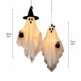 thumbnail image 2 of Halloween Hanging Ghost Decorations Set of 2, Spooky Outdoor Yard Ornaments with Witch Hat & Lantern Details, Holiday Porch Garden Display, 2 of 6