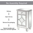 thumbnail image 5 of Tabaray Silver Nightstand Set of 2, Nightstand Mirror with 1 Drawer and 1 Door Silver Night Stand for Bedroom Bedside Table with Storage, 5 of 15