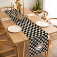 thumbnail image 6 of Farmhouse Coffee Cotton Linen Table Runner for Dining Kitchen, Modern Vintage Coffees Black Brown Plaid Wedding Outdoor Party Tablerunners, Dresser Scarf Coffee Tablecloth Runners 13x60 Inches, 6 of 9