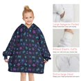thumbnail image 5 of Game Controller Black Pattern Flannel Blanket Hoodies for Teens ,Teens Oversize Sherpa Wearable Hooded Blanket Sweatshirt with Super Pockets, 5 of 6