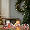 thumbnail image 6 of Wooden Christmas Desk Decor Set with Train Figurines - Holiday Ornament for Home, Office, and Bookshelf, 6 of 7