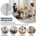 thumbnail image 6 of PAPROOS Upholstered Dining Chairs Set of 4, Chenille Fabric Tufted Dining Room Chair with Curved Solid Wood Legs, Modern Accent Dining Chair with Arm, Armchair for Kitchen, Living Room, Beige, 6 of 10