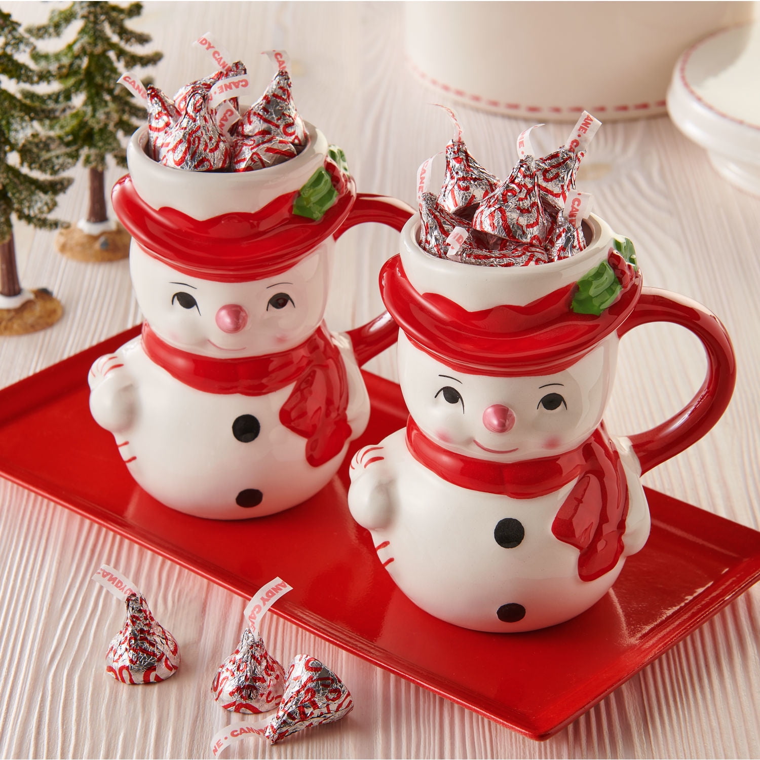 HERSHEY'S, KISSES Candy Cane Mint Candy with Candy Bits, Holiday, 30.1 oz, Bulk Bag
