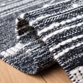 thumbnail image 7 of SAFAVIEH Striped Kilim Juniper Striped Area Rug, Black/Ivory, 7' x 7' Square, 7 of 7