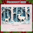 thumbnail image 2 of 3D Paper Art Winter Forest Banner Blue White Color Deer Display Deer Pattern Snowflake Decor Snowy Backdrop for Winter Party Christmas Decoration Indoor Event, 2 of 9