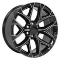 thumbnail image 3 of OE Wheels CV98B 22 Inch Rim Fits Silverado 1500 Snowflake Style 6x139.7 22x9 Gloss Black with Milled - Hollander 5668 (1), 3 of 5