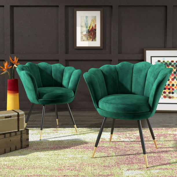 Flora Tub Chair Emerald Green, Emerald Green Accent Chair With Ottoman