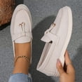 thumbnail image 3 of Rokment Women's Slip on Penny Loafers Oxfords Dress Shoes Fashion Casual Suede Walking Non Slip Work Sneakers for Woman Spring Fall Beige Size 6, 3 of 7