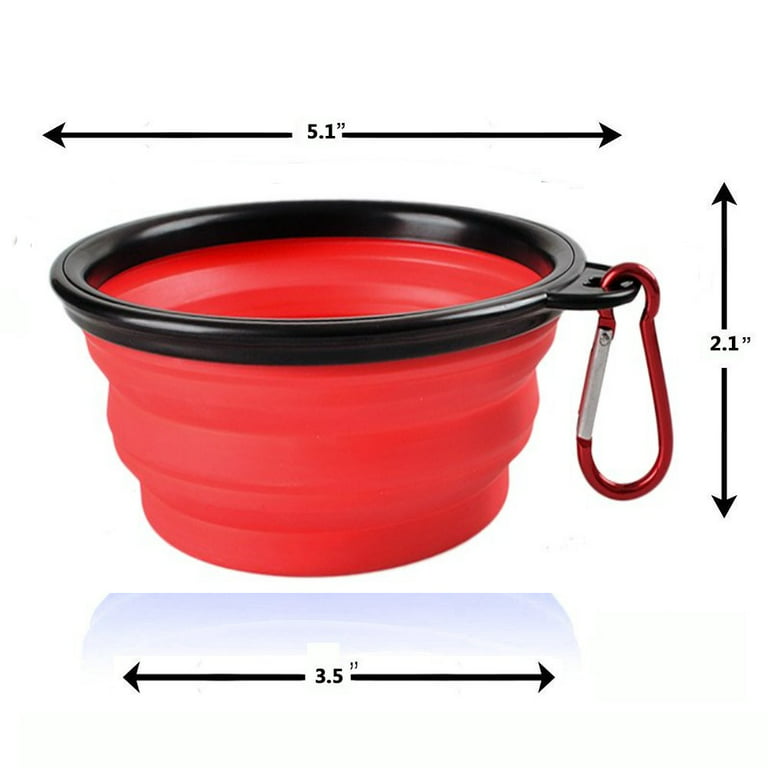 Collapsible Dog Bowl, Portable Travel Dog Bowl with Carabiner