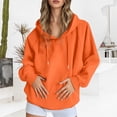 thumbnail image 2 of NinXxx Women's Casual Pullover Hoodie Solid Raglan Sleeve Warm Jacket Orange XL, 2 of 7
