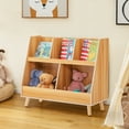 thumbnail image 4 of Costway 5-Cube Kids Bookshelf and Toy Organizer Wooden Storage Bookcase with Wood Legs Natural, 4 of 10