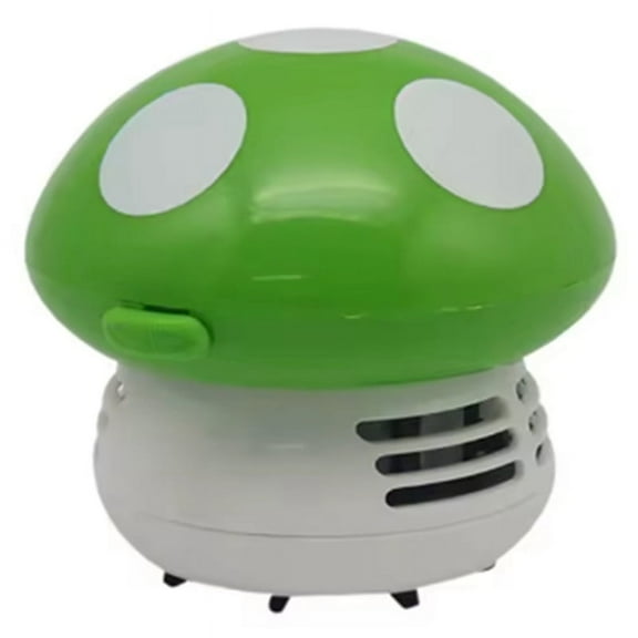 Handheld Mini Desktop Vacuum Cleaner Mushroom Shape Cleaner Desk Cleaner Eraser Dust Paper Dust Sweeper Green