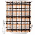 thumbnail image 2 of Orange Black Plaid Waterproof Fabric Shower Curtain,Farmhouse Orange Black Checkered Waterproof Fabric Shower Curtain for Bathroom Curtains Bathtubs Hotel Shower Curtains with 12 Hooks Long 72x78in, 2 of 8