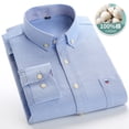 thumbnail image 3 of Men's Plaid Shirt  Pure Cotton Oxford Long Sleeve Spring Casual Striped Solid Daily Dress Shirts Button-down Collar Big 7XL (606,47 Size 185CM 110KG), 3 of 7
