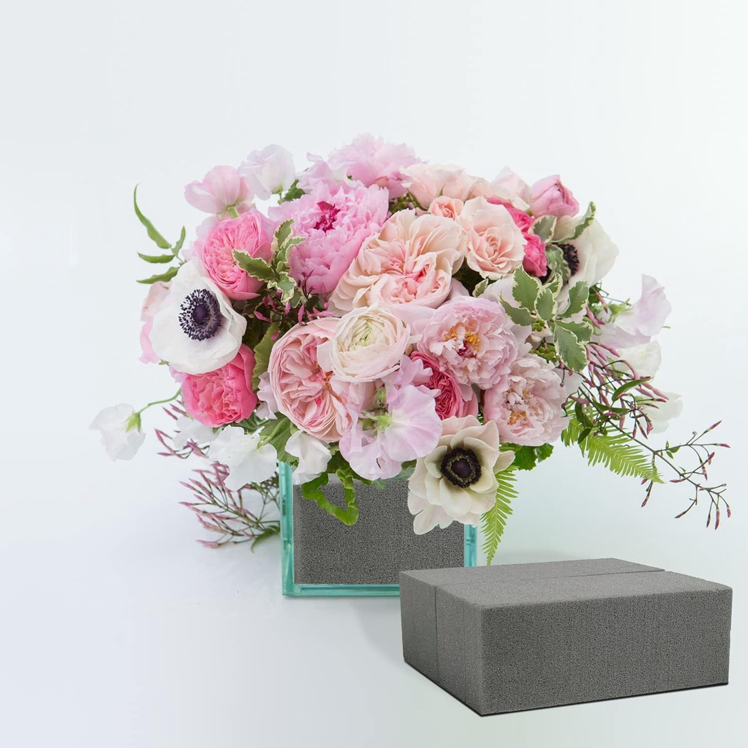 Flower Foam,4Pcs Dry Floral Foam for Artificial Flowers,Flower Sponge Foam for Flowers at Weddings & Funerals, Gray Florist Foam Blocks,Dry Floral Foam & flower arranging supplies
