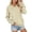 Beige, variant on CHGBMOK V Neck Sweatshirt for Women Oversized Long Sleeve Pullover Fall Casual Tops with Pocket