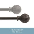 thumbnail image 6 of Kenney Woven Ball 90-130" Steel Adjustable Curtain Rod, 5/8" Dia., Weathered Brown, 6 of 6