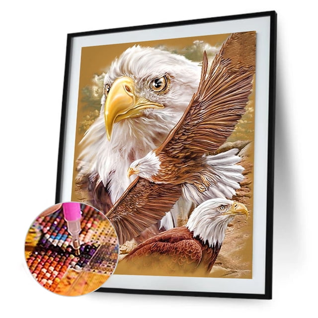 Diamante 5D bricolaje taladro completo pintura águila Cruz puntada bordado mosaico Kit FLhrweasw Nuevo