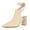 Nude, variant on FSJ Women Chic Pointed Closed Toe Chunky High Heel Sandals Cross Buckled Ankle Strap Backless Booties Wedding Party Shoes Size 8 Cream Matte