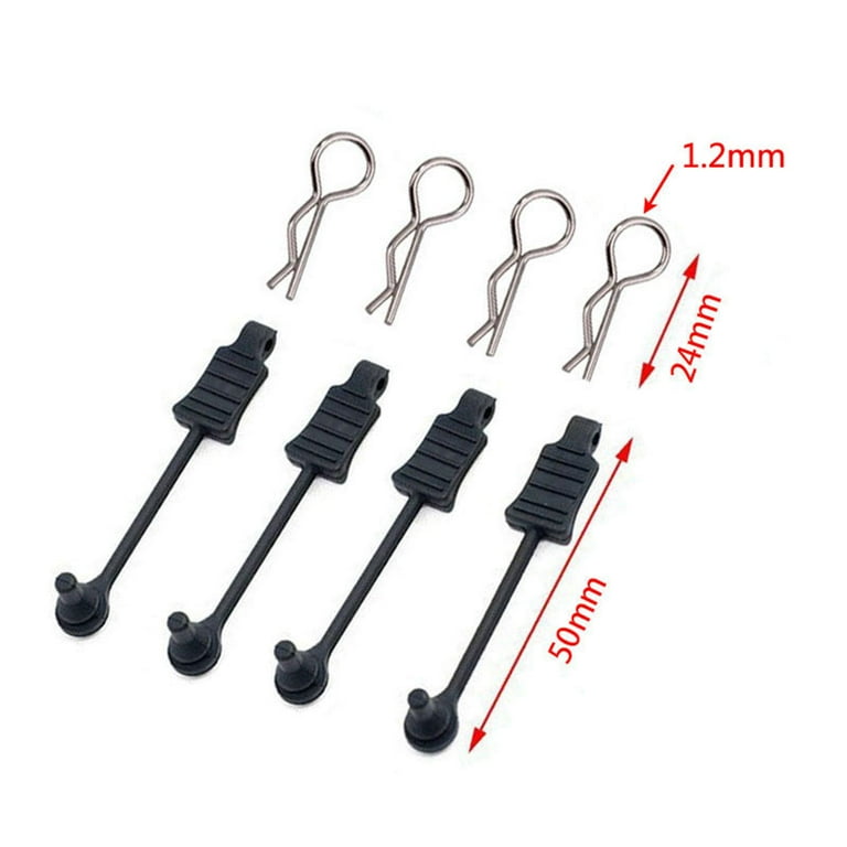 GTIWUNG 200 Pezzi RC Car Clips, Pin della Clip del Corpo, Corpo Diviso Pin Clip, Clip Corpo RC, Auto Shell Clip, R Tipo Pin per 1/10 Telecomando Auto