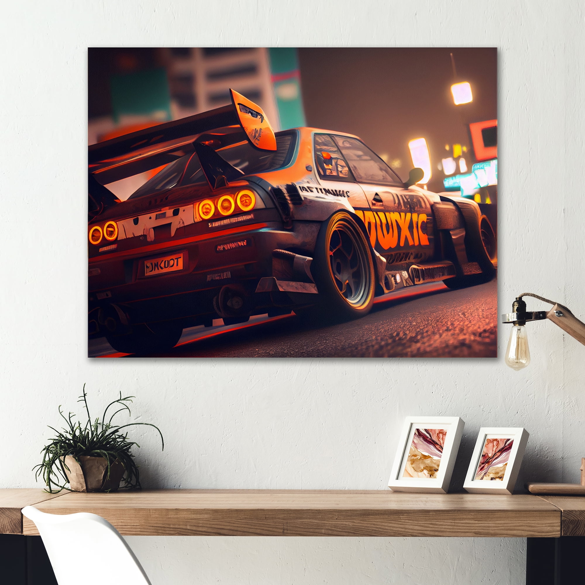 Designart Tunning Car Drifting In Toyko V Canvas Wall Art